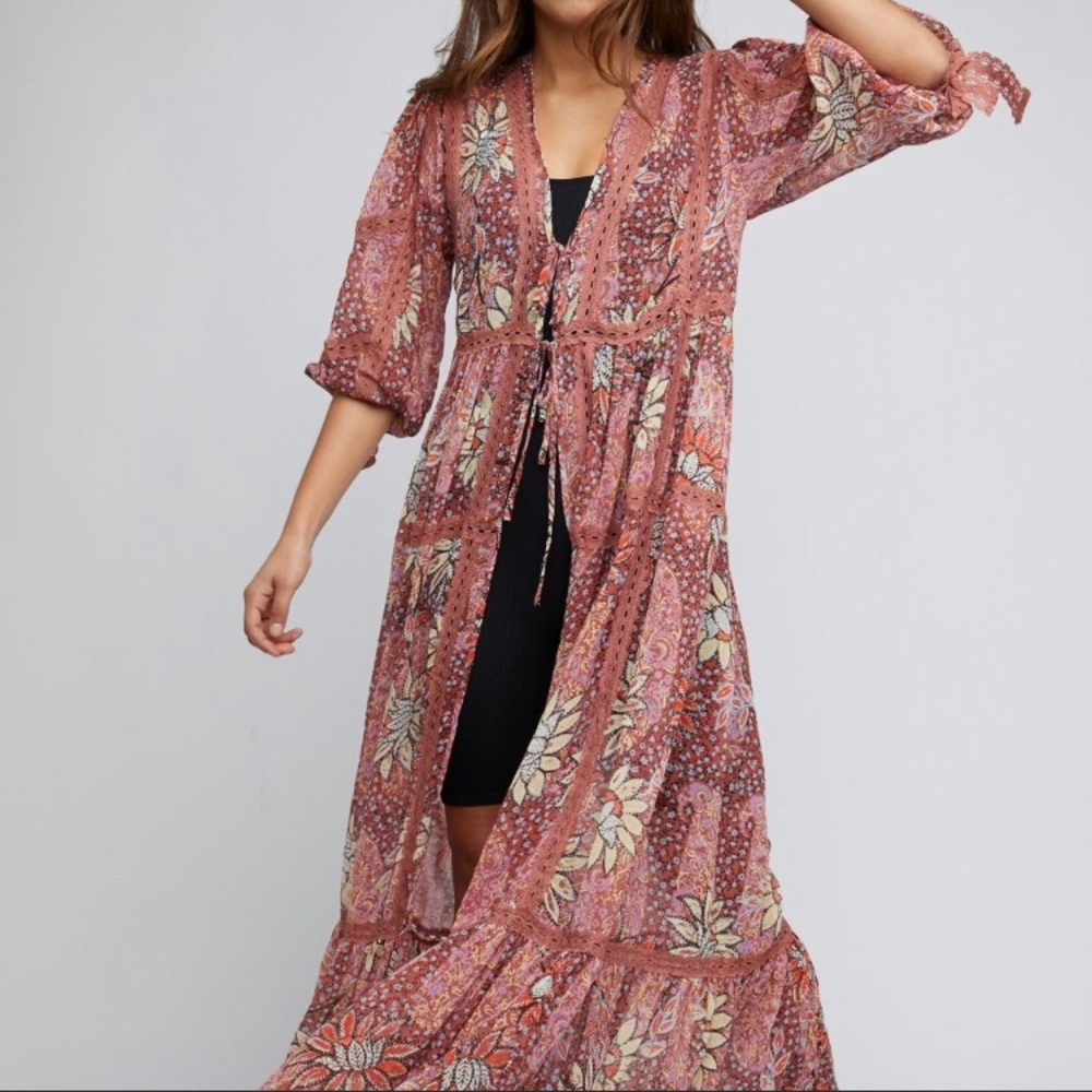 Free People Grasslands Kimono Rose - Picture 9 of 9